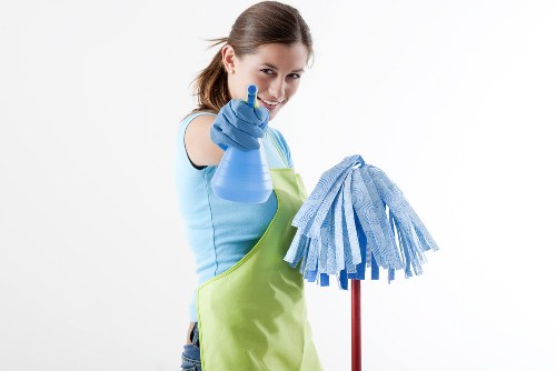 Communal entrance cleaning in a Harringay apartment building