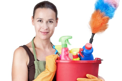 Carpet cleaning equipment prepared for a service appointment